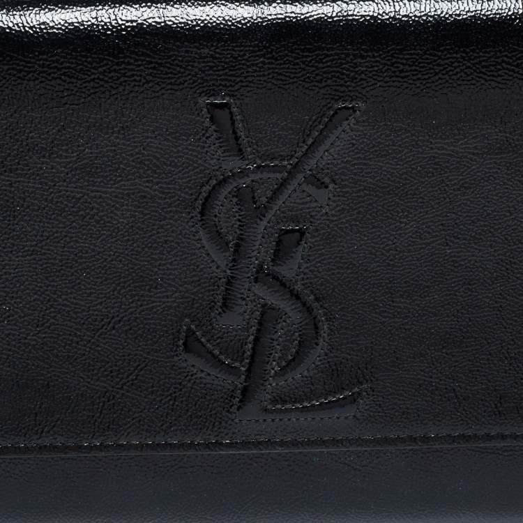 Pre Owned Yves Saint Laurent Black Patent Leather Belle De Jour Clutch