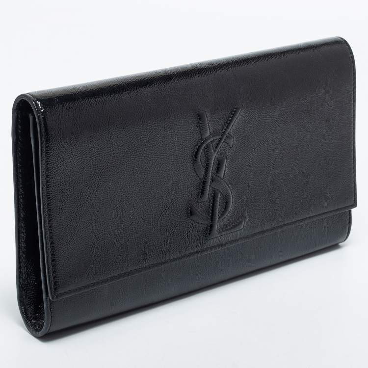 Pre Owned Yves Saint Laurent Black Patent Leather Belle De Jour Clutch