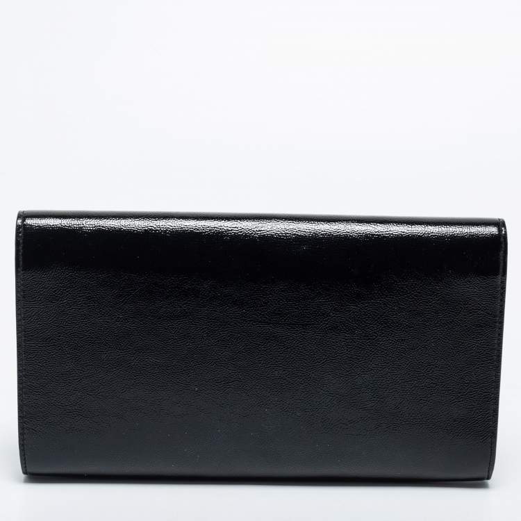 Pre Owned Yves Saint Laurent Black Patent Leather Belle De Jour Clutch