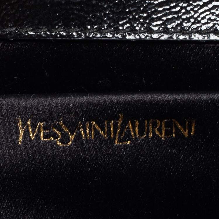Pre Owned Yves Saint Laurent Black Patent Leather Belle De Jour Clutch
