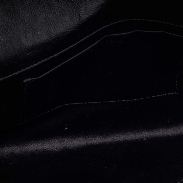 Pre Owned Yves Saint Laurent Black Patent Leather Belle De Jour Clutch