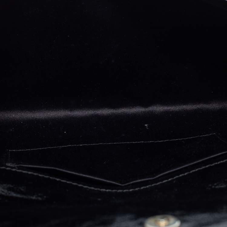 Pre Owned Yves Saint Laurent Black Patent Leather Belle De Jour Clutch