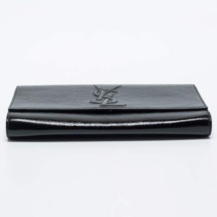 Pre Owned Yves Saint Laurent Black Patent Leather Belle De Jour Clutch