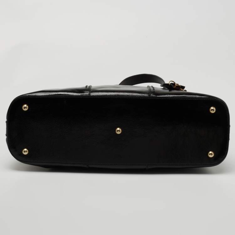Pre Owned Yves Saint Laurent Black Patent Leather Large Muse Bag