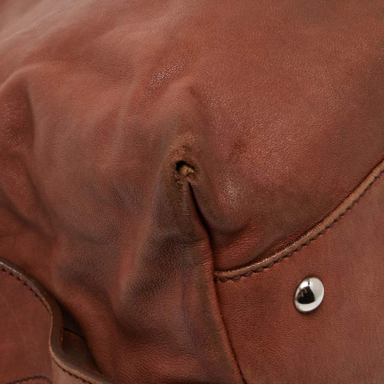 Pre Owned Yves Saint Laurent Brown Leather Shoulder Bag