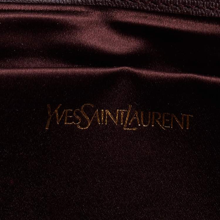 Pre Owned Yves Saint Laurent Burgundy Leather Y-Ligne Clutch
