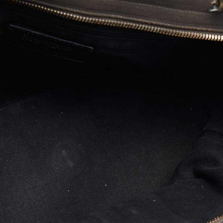 Pre Owned Yves Saint Laurent  Dark Grey Leather Small Cabas Y-Ligne Tote
