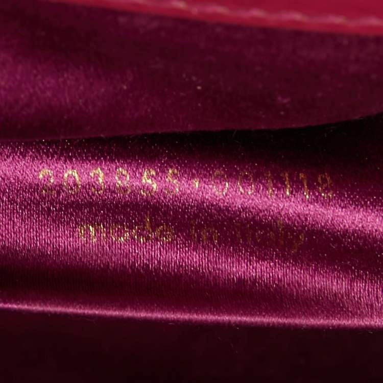 Pre Owned Yves Saint Laurent Fuchsia Patent Leather Belle De Jour Flap Clutch