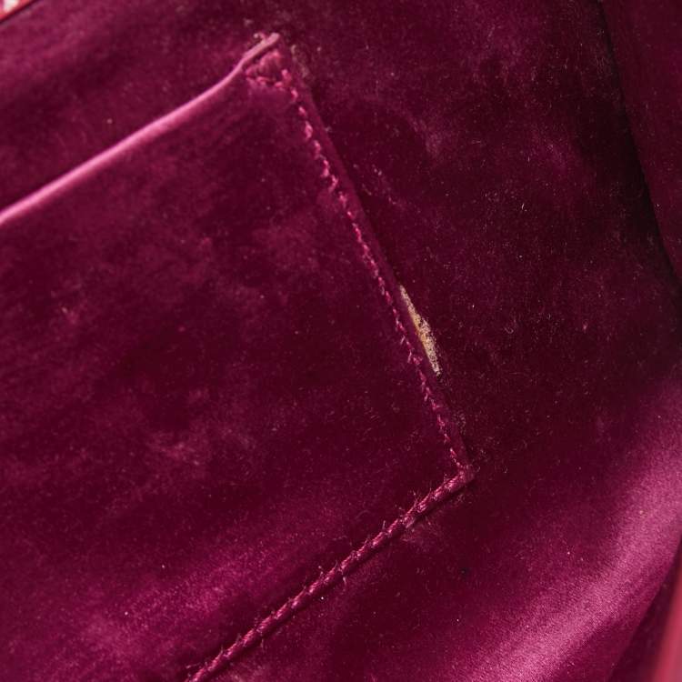 Pre Owned Yves Saint Laurent Fuchsia Patent Leather Belle De Jour Flap Clutch