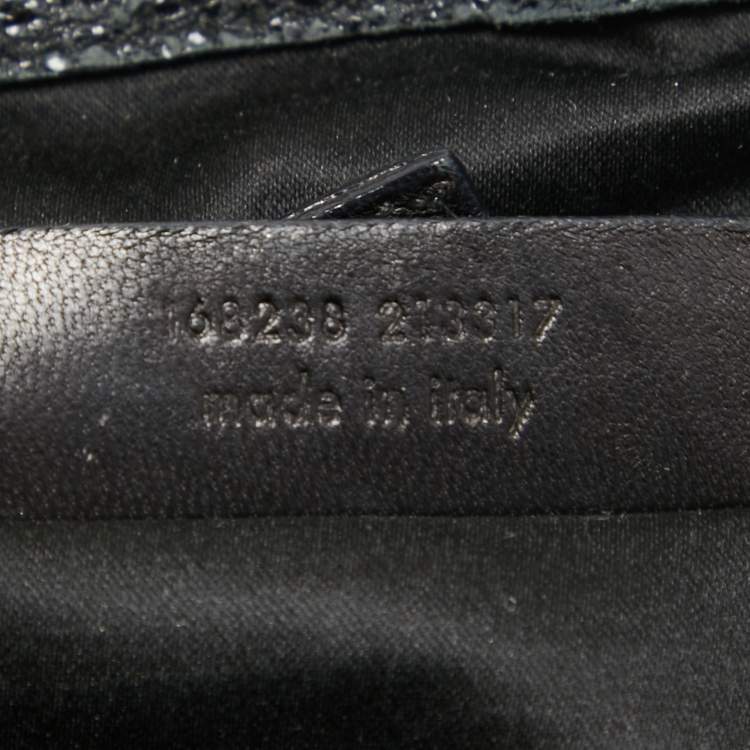 Pre Owned Yves Saint Laurent Black Crinkled Glossy Leather Muse Messenger Bag