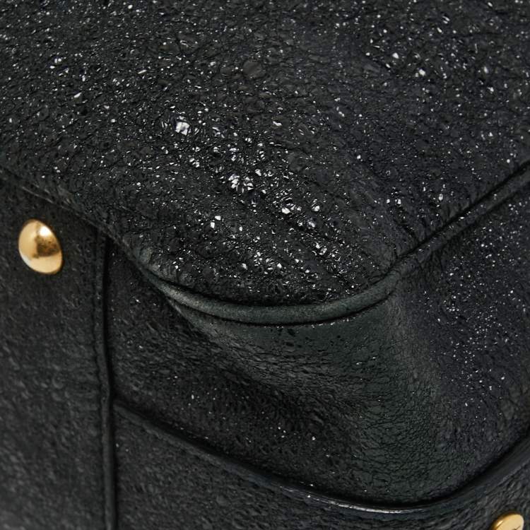 Pre Owned Yves Saint Laurent Black Crinkled Glossy Leather Muse Messenger Bag