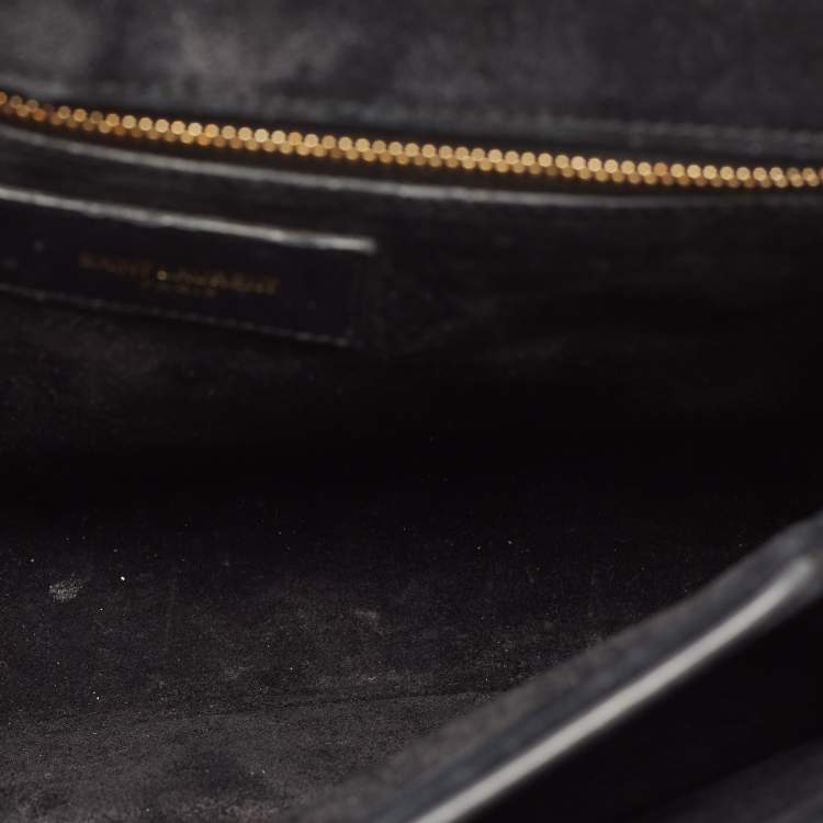 Pre Owned Yves Saint Laurent Black Leather Y-Ligne Flap Shoulder Bag