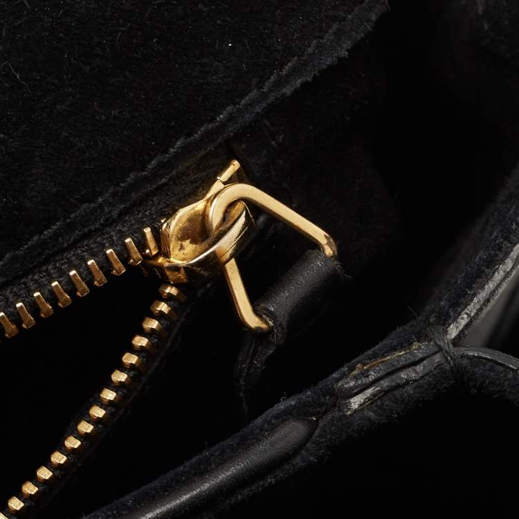 Pre Owned Yves Saint Laurent Black Leather Y-Ligne Flap Shoulder Bag