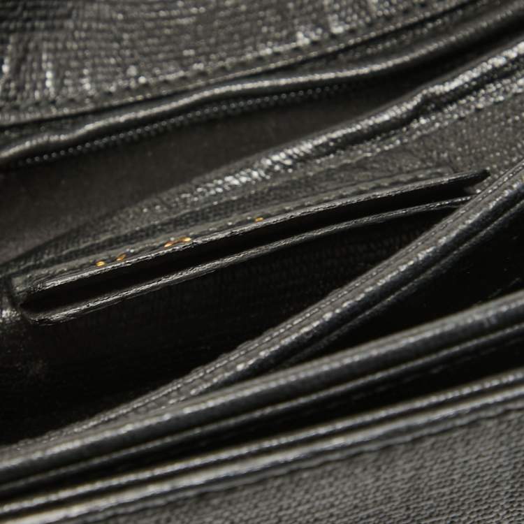 Pre Owned Yves Saint Laurent Black Leather Large Chyc Flap Shoulder Bag