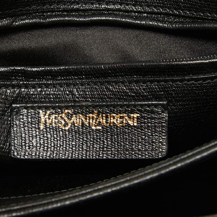 Pre Owned Yves Saint Laurent Black Leather Large Chyc Flap Shoulder Bag