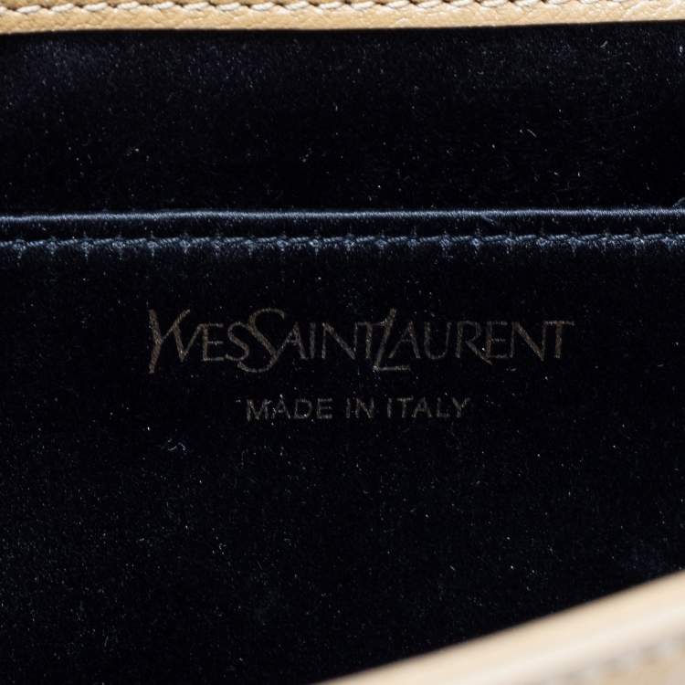 Pre Owned Yves Saint Laurent Beige Leather Belle De Jour Flap Clutch