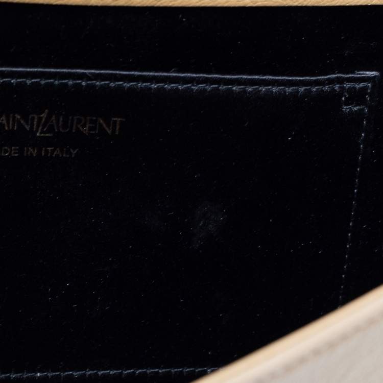 Pre Owned Yves Saint Laurent Beige Leather Belle De Jour Flap Clutch