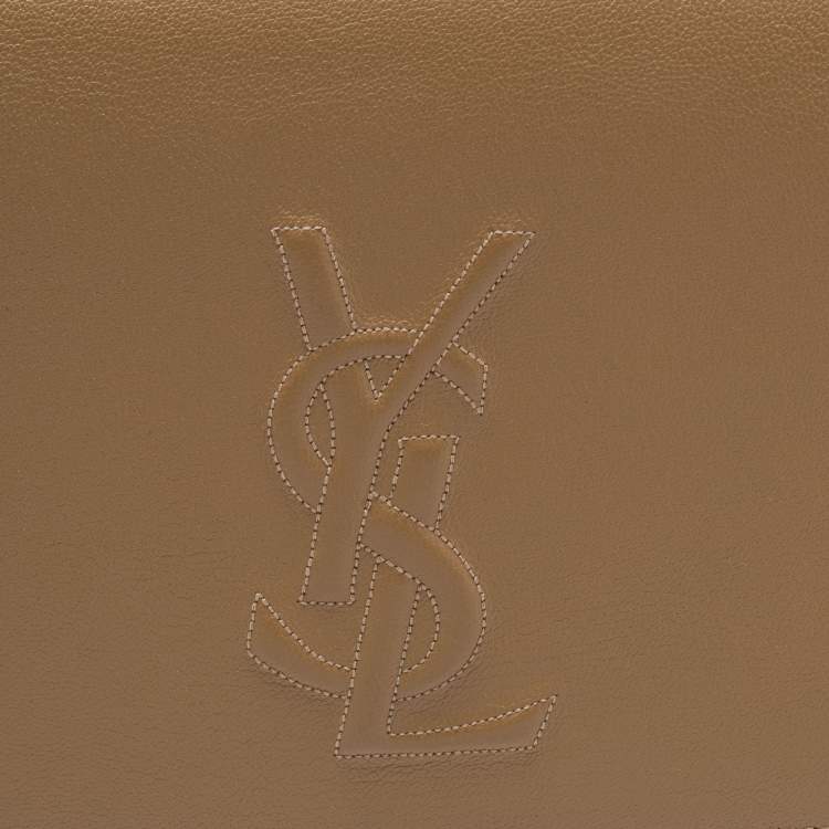 Pre Owned Yves Saint Laurent Beige Leather Belle De Jour Flap Clutch