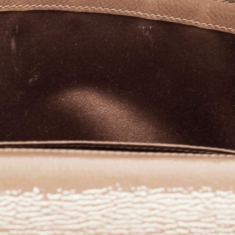 Pre Owned Yves Saint Laurent Brown Patent Leather Belle De Jour Clutch