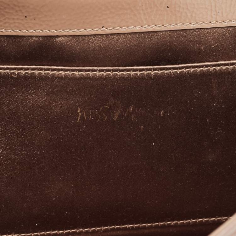 Pre Owned Yves Saint Laurent Brown Patent Leather Belle De Jour Clutch