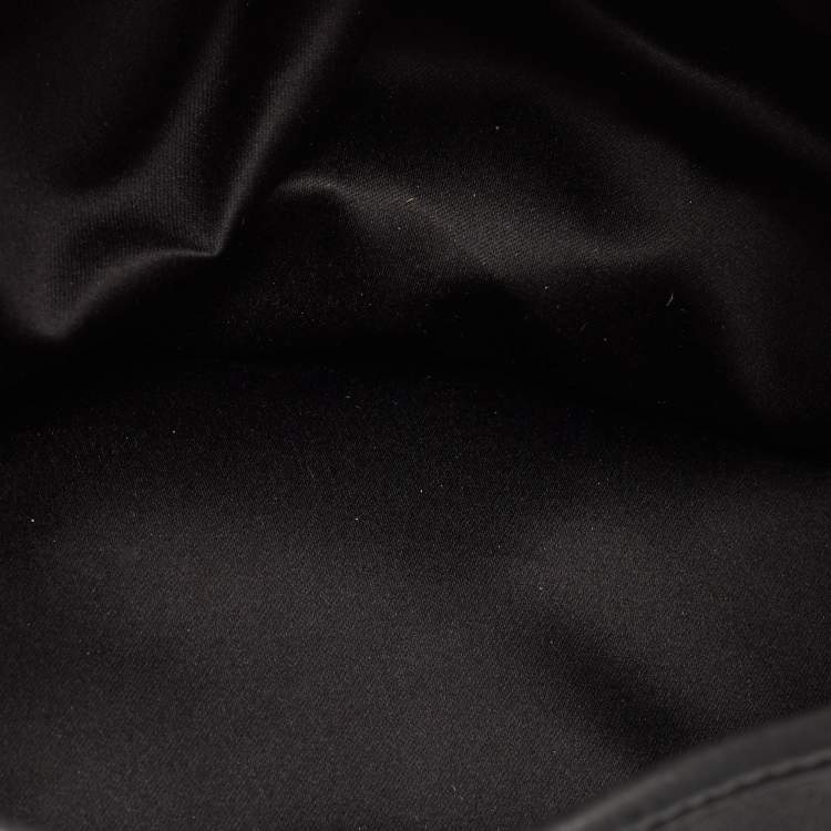 Pre Owned Yves Saint Laurent Black Leather Mombasa Crest Hobo