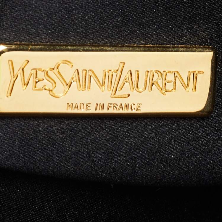 Pre Owned Yves Saint Laurent Black Satin Heart Crossbody Bag