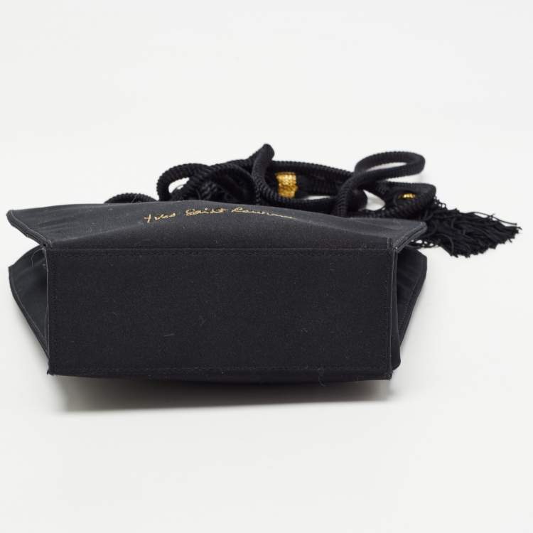 Pre Owned Yves Saint Laurent Black Satin Heart Crossbody Bag