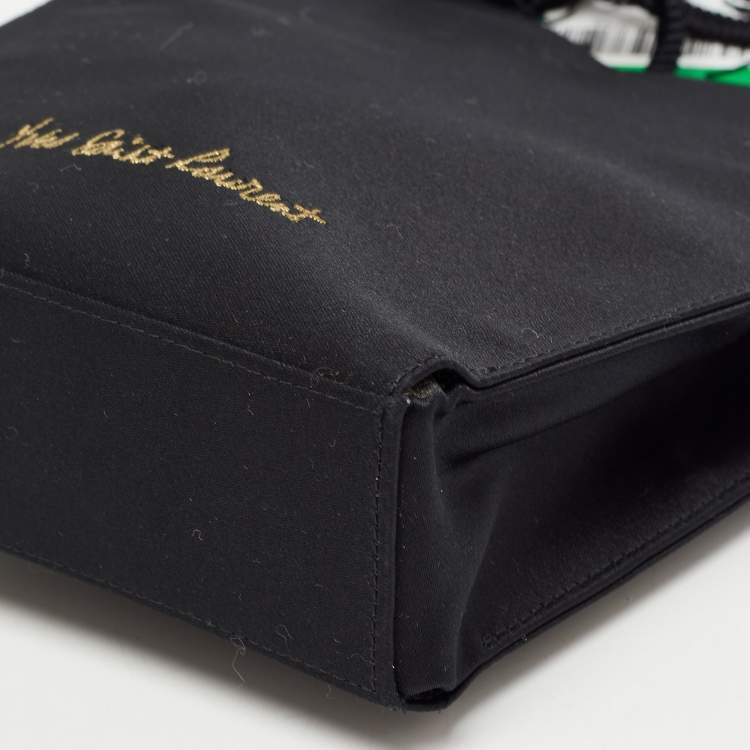 Pre Owned Yves Saint Laurent Black Satin Heart Crossbody Bag