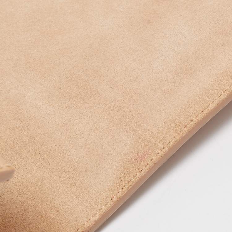 Pre Owned Yves Saint Laurent Beige Patent Leather Belle De Jour Flap Clutch