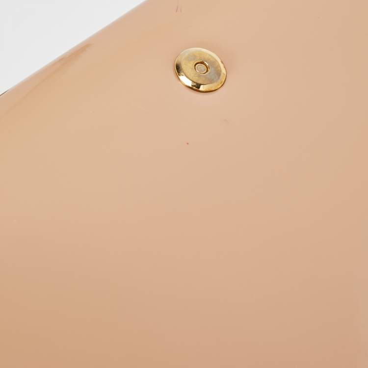 Pre Owned Yves Saint Laurent Beige Patent Leather Belle De Jour Flap Clutch