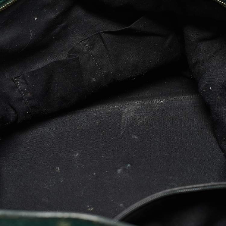 Pre Owned Yves Saint Laurent Dark Green Leather Large Cabas Chyc Satchel