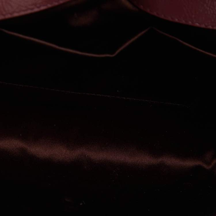 Pre Owned Yves Saint Laurent Old Rose Patent Leather Belle De Jour Flap Clutch