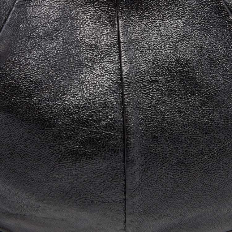 Pre Owned Yves Saint Laurent Black Leather Mombasa Hobo 