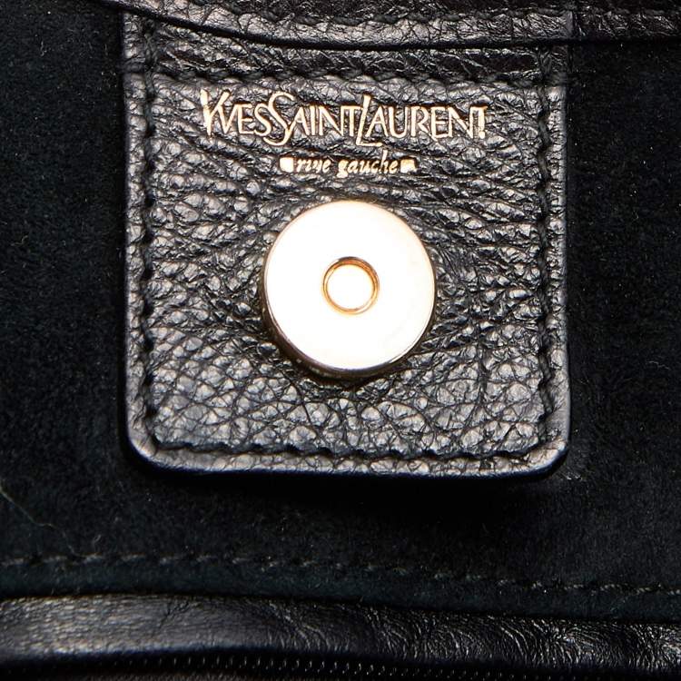 Pre Owned Yves Saint Laurent Black Leather Mombasa Hobo 