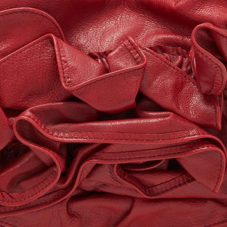 مملوكة مسبقًا Yves Saint Laurent Red Leather Petal Nadja Hobo