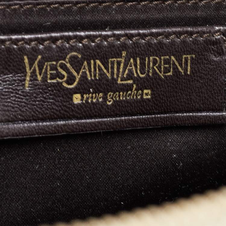 Pre Owned Yves Saint Laurent Off-White Leather Oversized Muse Bag