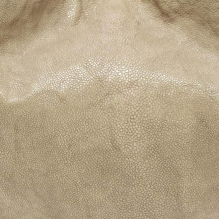 Pre Owned Yves Saint Laurent Light Green Stingray Embossed Leather Roady Hobo