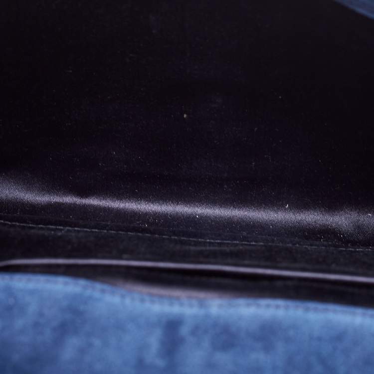 Pre Owned Yves Saint Laurent Deep Green Patent Leather Belle De Jour Flap Clutch