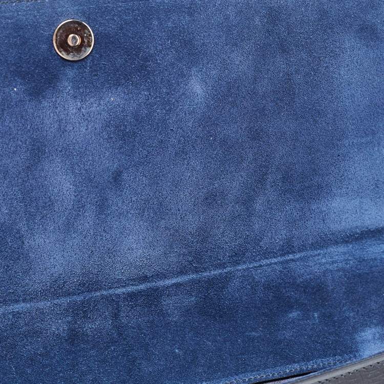 Pre Owned Yves Saint Laurent Deep Green Patent Leather Belle De Jour Flap Clutch