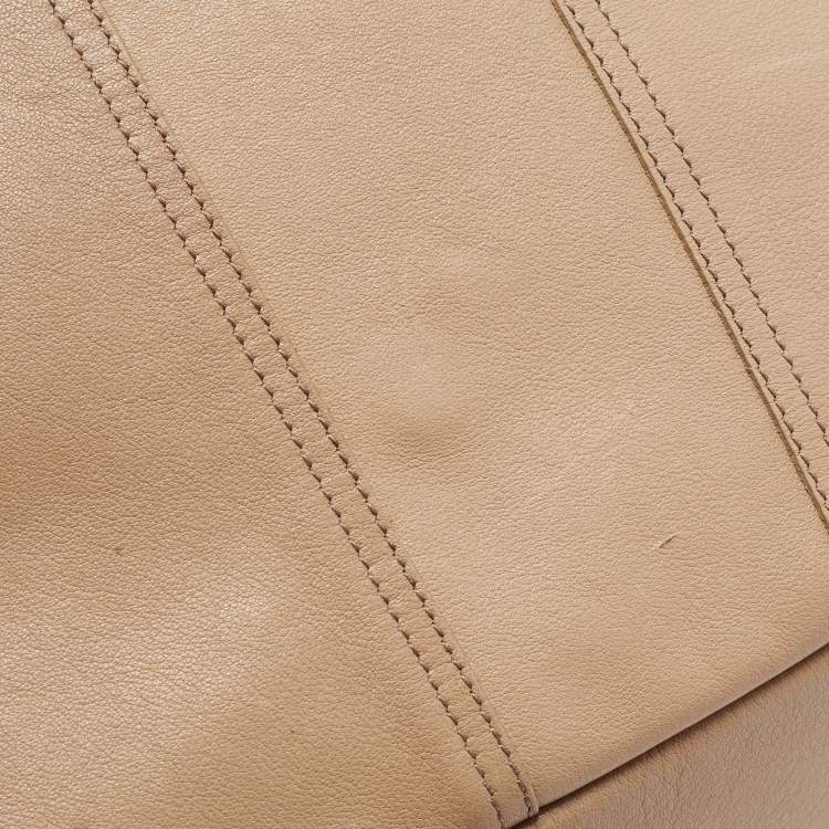 Pre Owned Yves Saint Laurent Beige Leather Lucky Chyc Tote
