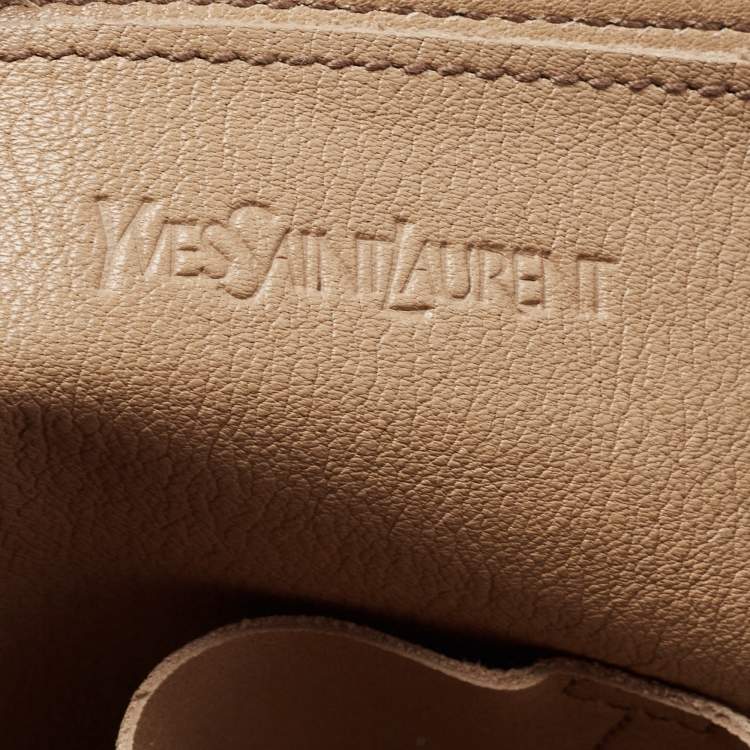 Pre Owned Yves Saint Laurent Beige Leather Lucky Chyc Tote
