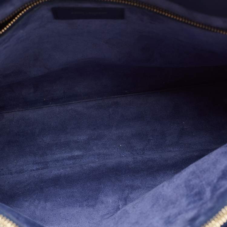 Pre Owned Saint Laurent Navy Blue Leather Medium Sac De Jour Tote