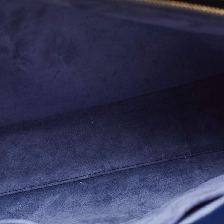 Pre Owned Saint Laurent Navy Blue Leather Medium Sac De Jour Tote