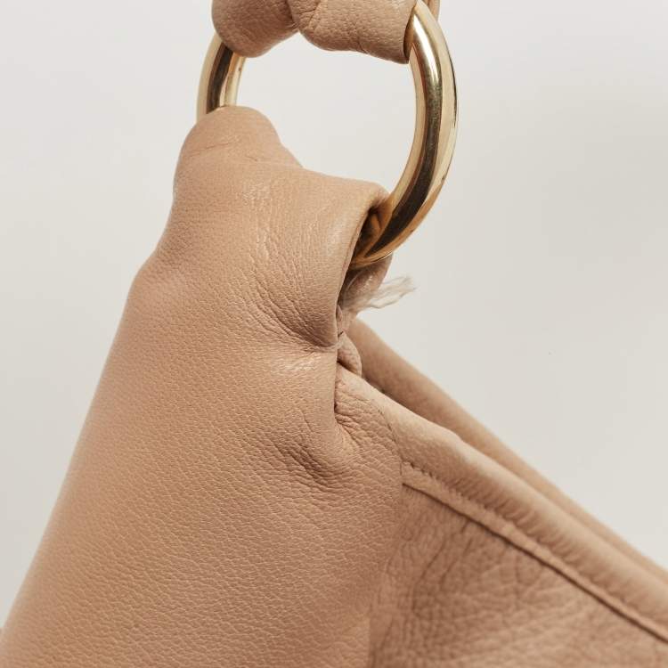 Pre Owned Yves Saint Laurent Beige Leather Small St Tropez Hobo