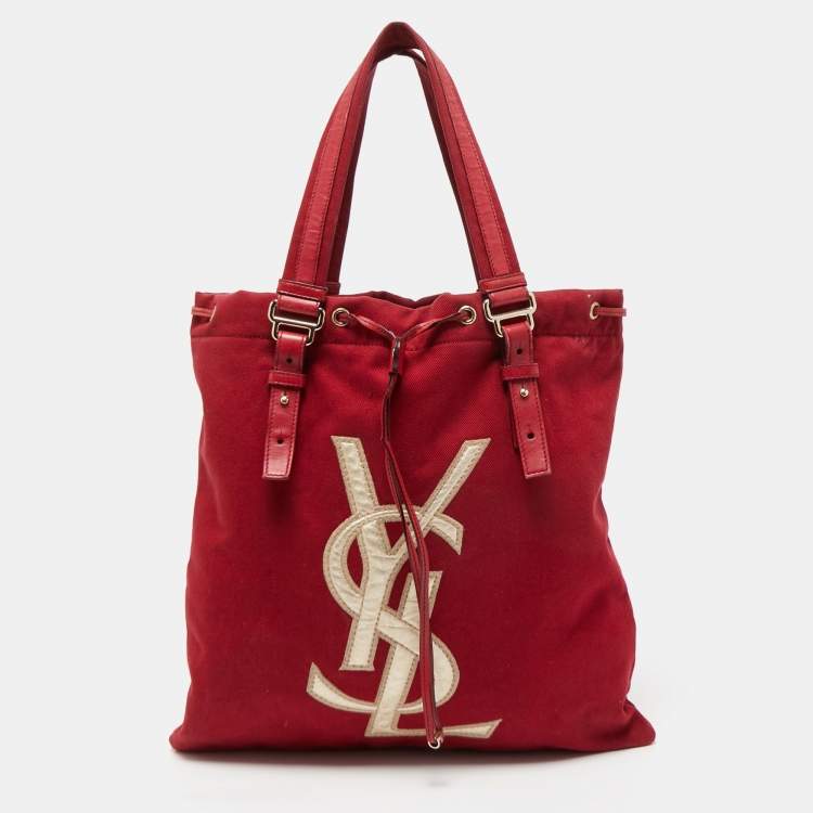 Yves Saint Laurent, Bags, Vintage Yves Saint Laurent Kahala Red Canvas  Tote
