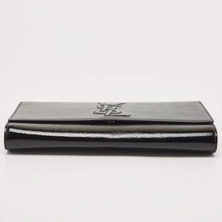 Pre Owned Yves Saint Laurent Black Patent Leather Belle De Jour Clutch