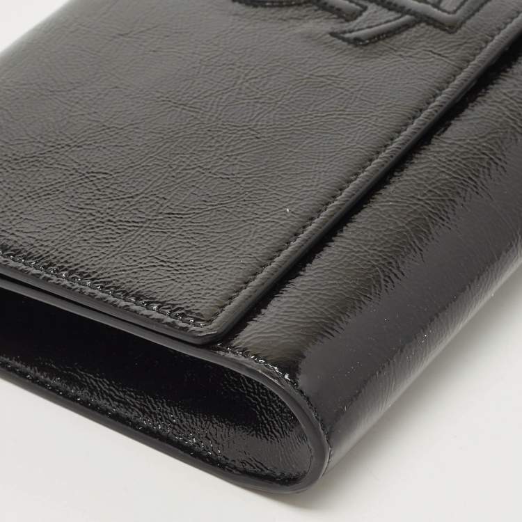 Pre Owned Yves Saint Laurent Black Patent Leather Belle De Jour Clutch
