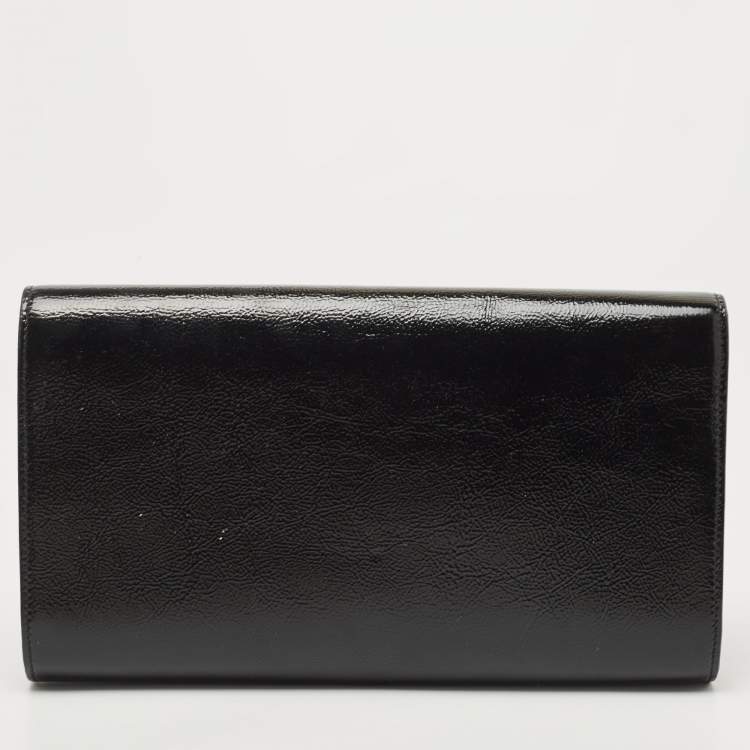 Pre Owned Yves Saint Laurent Black Patent Leather Belle De Jour Clutch