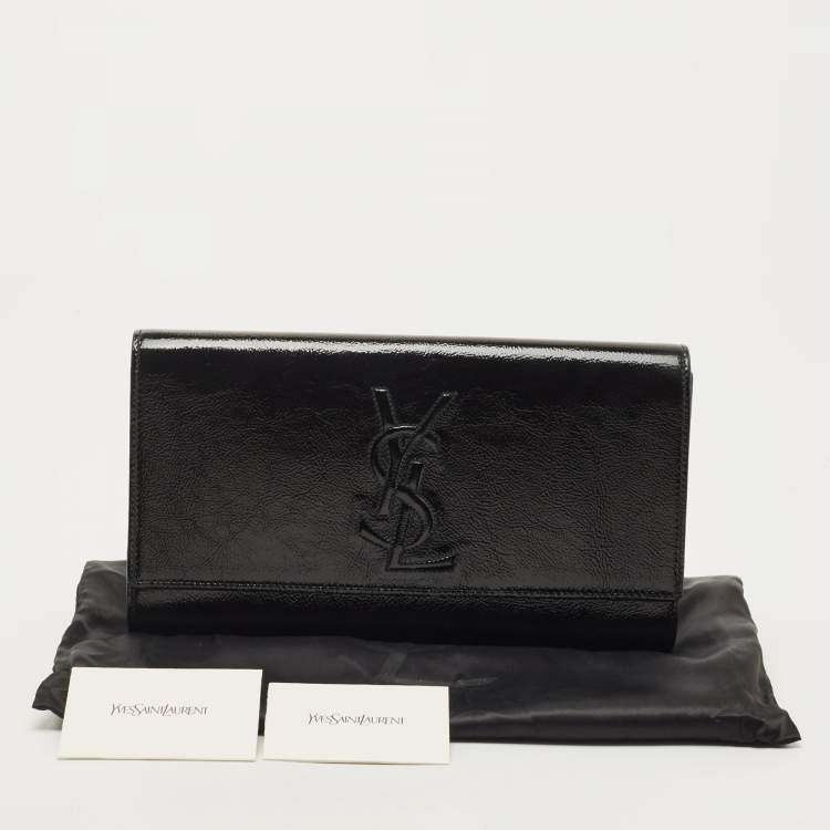 Pre Owned Yves Saint Laurent Black Patent Leather Belle De Jour Clutch
