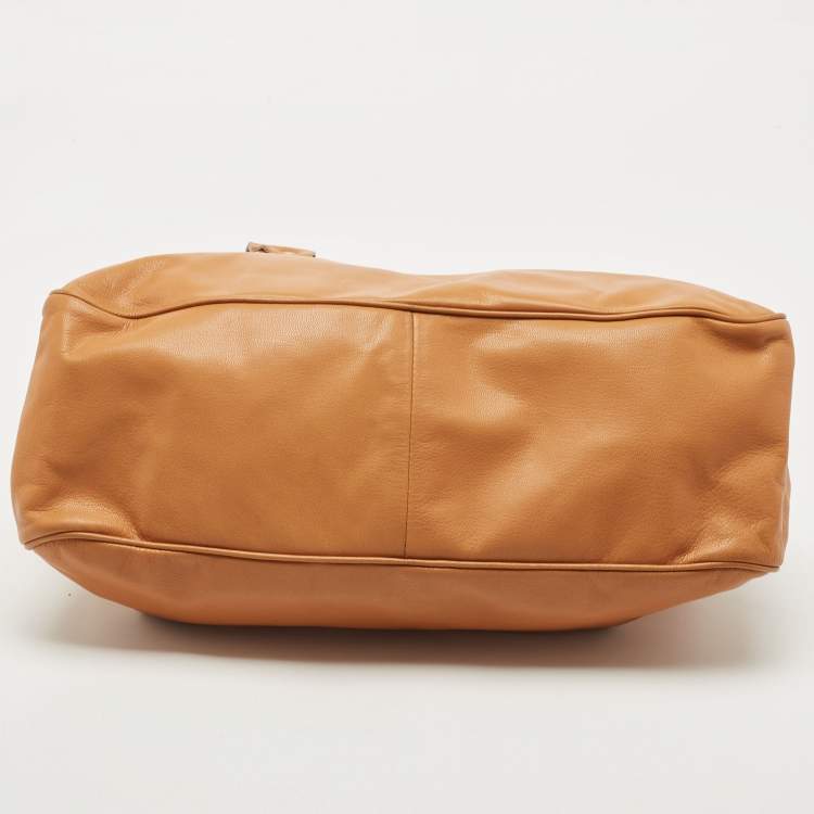 Pre Owned Yves Saint Laurent Tan Leather Muse Bowler Bag